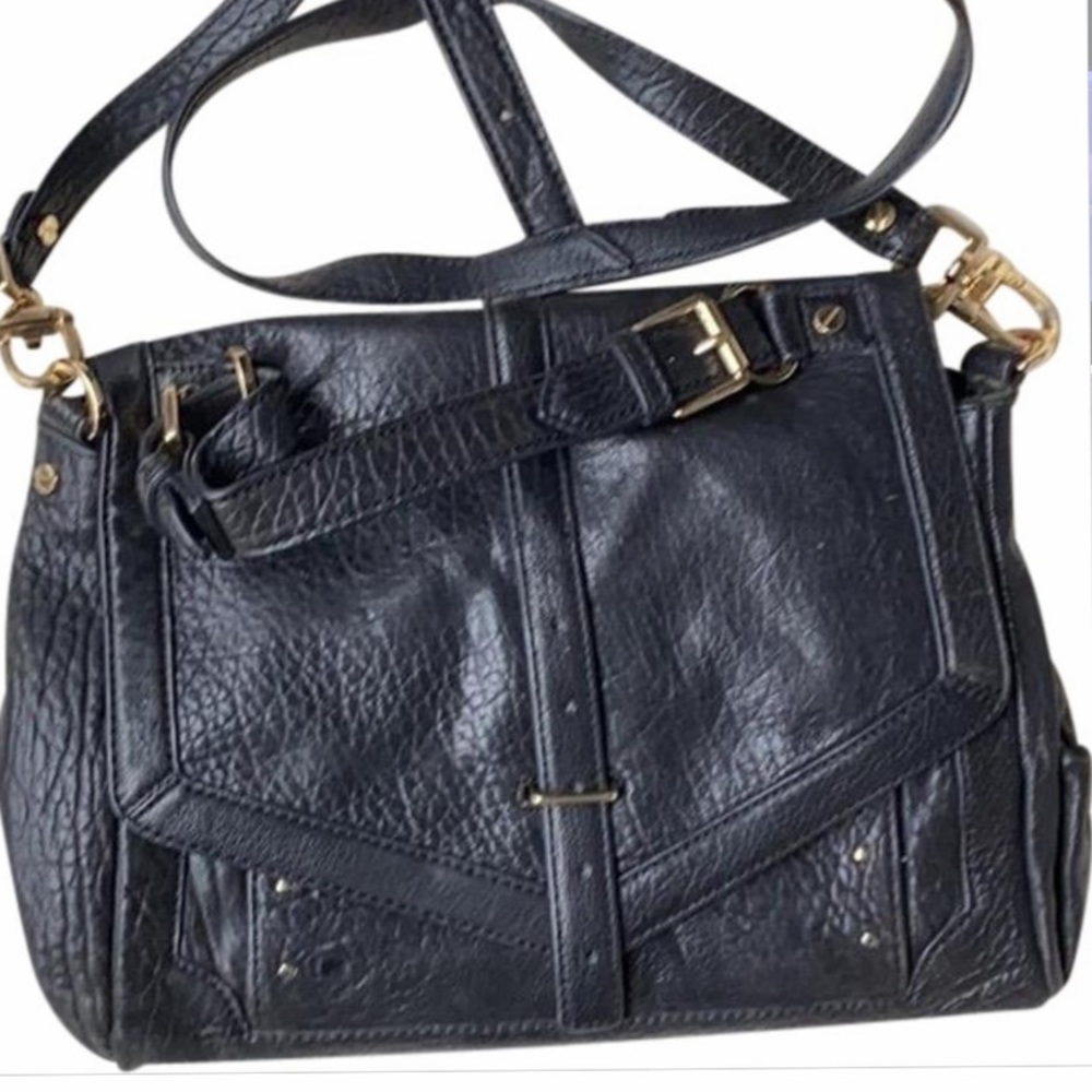 Tory Burch 797 Medium Satchel, black, EUC
